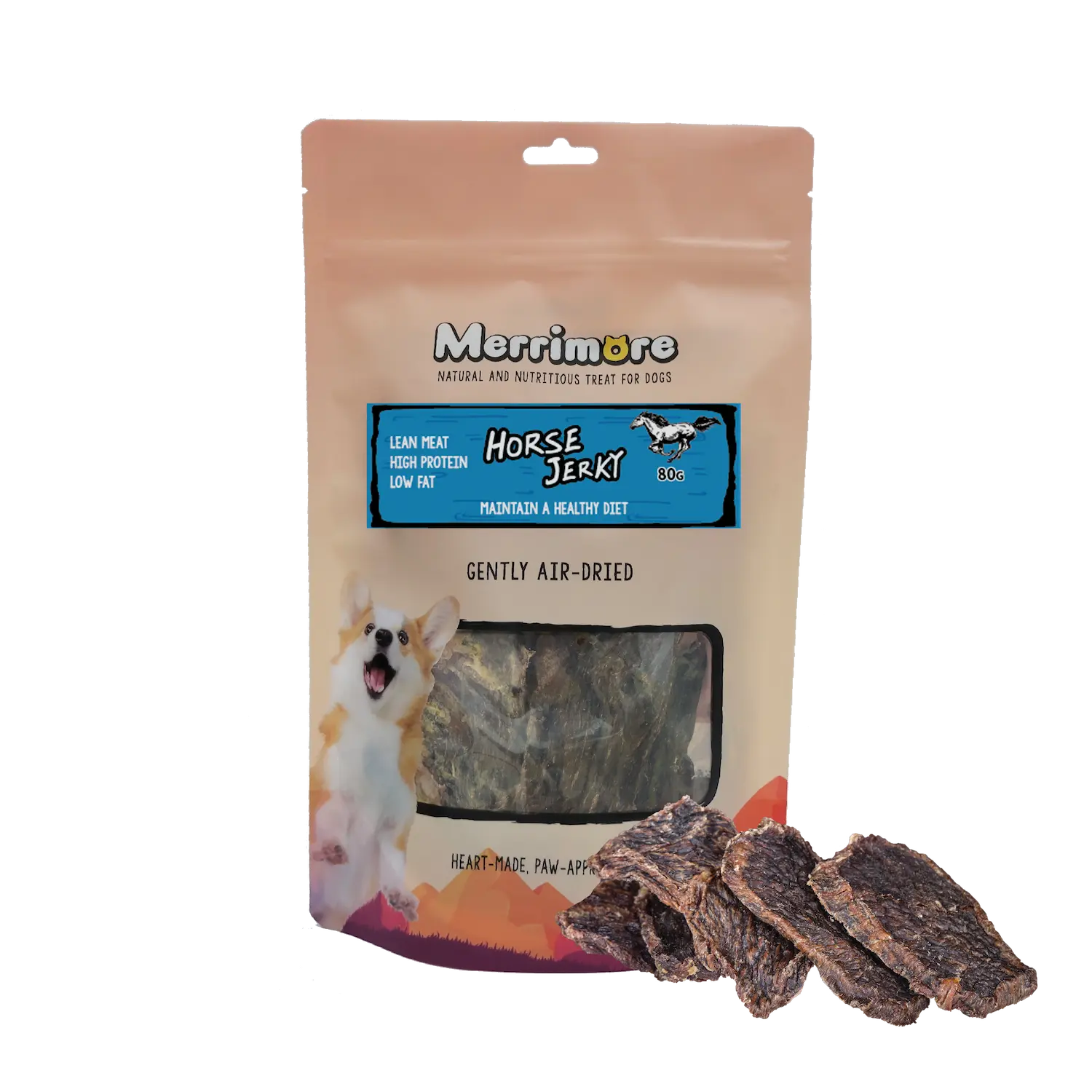 0746935108359 Merrimore – 馬腿肉片 Horse Jerky 100g - 圖片 1